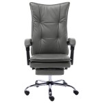 vidaXL Scaun de birou, antracit, piele ecologică vidaXL Scaun de birou, antracit, piele ecologică