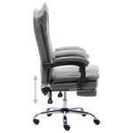 vidaXL Scaun de birou, antracit, piele ecologică vidaXL Scaun de birou, antracit, piele ecologică