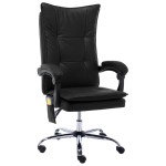 vidaXL Scaun de birou cu masaj, negru, piele ecologică vidaXL Scaun de birou cu masaj, negru, piele ecologică