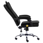 vidaXL Scaun de birou cu masaj, negru, piele ecologică vidaXL Scaun de birou cu masaj, negru, piele ecologică