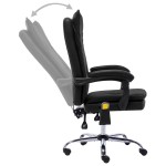 vidaXL Scaun de birou cu masaj, negru, piele ecologică vidaXL Scaun de birou cu masaj, negru, piele ecologică