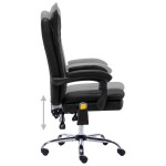 vidaXL Scaun de birou cu masaj, negru, piele ecologică vidaXL Scaun de birou cu masaj, negru, piele ecologică