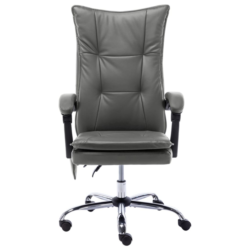 vidaXL Scaun de birou cu masaj, antracit, piele ecologică