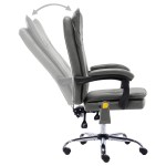 vidaXL Scaun de birou cu masaj, antracit, piele ecologică vidaXL Scaun de birou cu masaj, antracit, piele ecologică