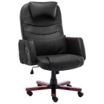 vidaXL Scaun de birou, negru, piele ecologică vidaXL Scaun de birou, negru, piele ecologică