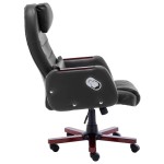 vidaXL Scaun de birou, negru, piele ecologică vidaXL Scaun de birou, negru, piele ecologică