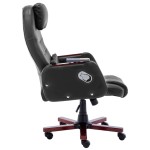 vidaXL Scaun de birou cu masaj, negru, piele ecologică vidaXL Scaun de birou cu masaj, negru, piele ecologică