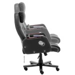vidaXL Scaun de birou cu masaj, negru, piele ecologică vidaXL Scaun de birou cu masaj, negru, piele ecologică