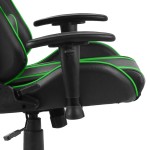 vidaXL Scaun de jocuri pivotant, verde, PVC