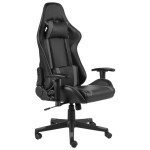 vidaXL Scaun de gaming pivotant, gri, PVC vidaXL Scaun de gaming pivotant, gri, PVC