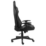 vidaXL Scaun de gaming pivotant, gri, PVC vidaXL Scaun de gaming pivotant, gri, PVC