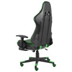 vidaXL Scaun de jocuri pivotant cu suport de picioare, verde, PVC vidaXL Scaun de jocuri pivotant cu suport de picioare, verde, PVC