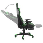 vidaXL Scaun de jocuri pivotant cu suport de picioare, verde, PVC vidaXL Scaun de jocuri pivotant cu suport de picioare, verde, PVC