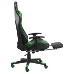 vidaXL Scaun de jocuri pivotant cu suport de picioare, verde, PVC vidaXL Scaun de jocuri pivotant cu suport de picioare, verde, PVC