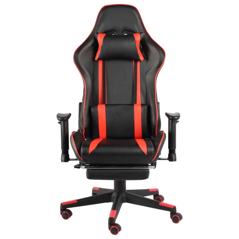 vidaXL Scaun de gaming pivotant cu suport de picioare, roșu, PVC