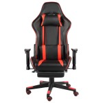 vidaXL Scaun de gaming pivotant cu suport de picioare, roșu, PVC vidaXL Scaun de gaming pivotant cu suport de picioare, roșu, PVC