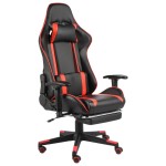 vidaXL Scaun de gaming pivotant cu suport de picioare, roșu, PVC vidaXL Scaun de gaming pivotant cu suport de picioare, roșu, PVC