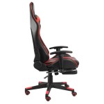 vidaXL Scaun de gaming pivotant cu suport de picioare, roșu, PVC vidaXL Scaun de gaming pivotant cu suport de picioare, roșu, PVC