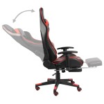 vidaXL Scaun de gaming pivotant cu suport de picioare, roșu, PVC vidaXL Scaun de gaming pivotant cu suport de picioare, roșu, PVC