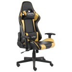 vidaXL Scaun de jocuri pivotant, auriu, PVC vidaXL Scaun de jocuri pivotant, auriu, PVC
