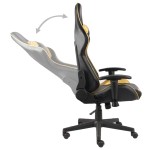 vidaXL Scaun de jocuri pivotant, auriu, PVC vidaXL Scaun de jocuri pivotant, auriu, PVC