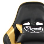 vidaXL Scaun de jocuri pivotant, auriu, PVC vidaXL Scaun de jocuri pivotant, auriu, PVC