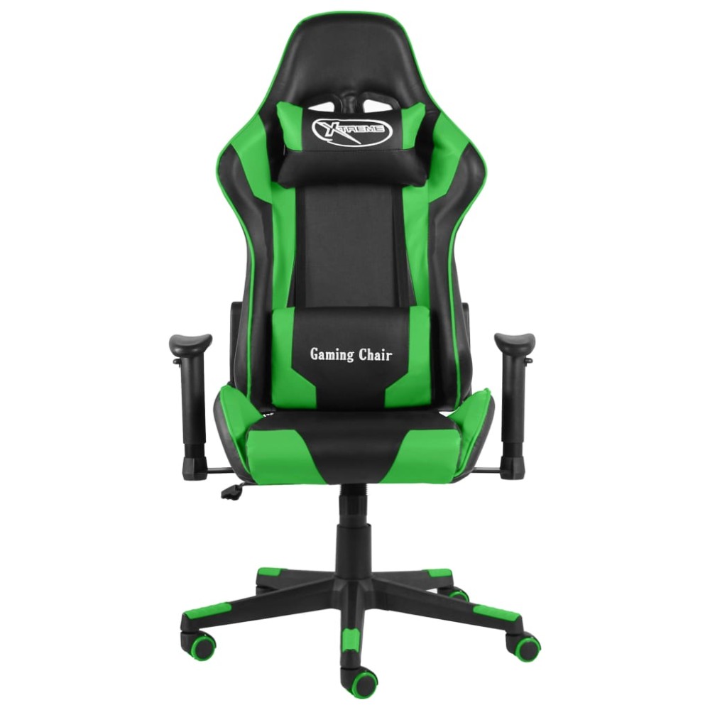 vidaXL Scaun de jocuri pivotant, verde, PVC