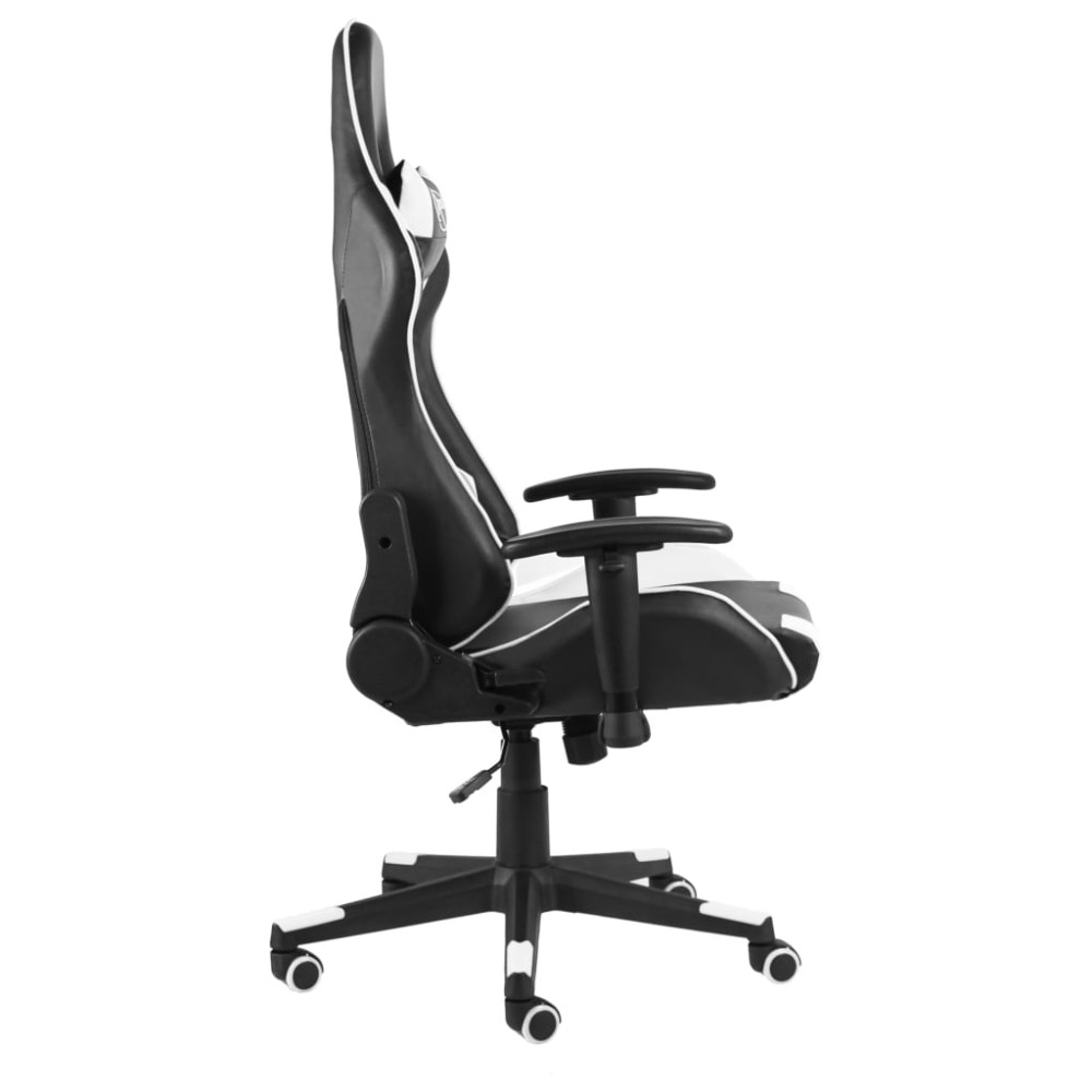 vidaXL Scaun de jocuri pivotant, alb, PVC