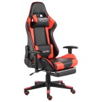 vidaXL Scaun jocuri pivotant cu suport de picioare, roșu, PVC vidaXL Scaun jocuri pivotant cu suport de picioare, roșu, PVC