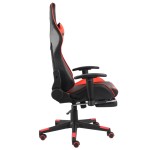 vidaXL Scaun jocuri pivotant cu suport de picioare, roșu, PVC vidaXL Scaun jocuri pivotant cu suport de picioare, roșu, PVC