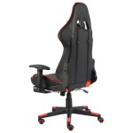 vidaXL Scaun jocuri pivotant cu suport de picioare, roșu, PVC vidaXL Scaun jocuri pivotant cu suport de picioare, roșu, PVC
