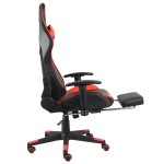 vidaXL Scaun jocuri pivotant cu suport de picioare, roșu, PVC vidaXL Scaun jocuri pivotant cu suport de picioare, roșu, PVC