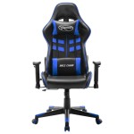 vidaXL Scaun de jocuri, negru și albastru, piele artificială vidaXL Scaun de jocuri, negru și albastru, piele artificială