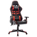 vidaXL Scaun de jocuri, negru și roșu, piele artificială vidaXL Scaun de jocuri, negru și roșu, piele artificială