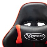 vidaXL Scaun de jocuri, negru și roșu, piele artificială vidaXL Scaun de jocuri, negru și roșu, piele artificială