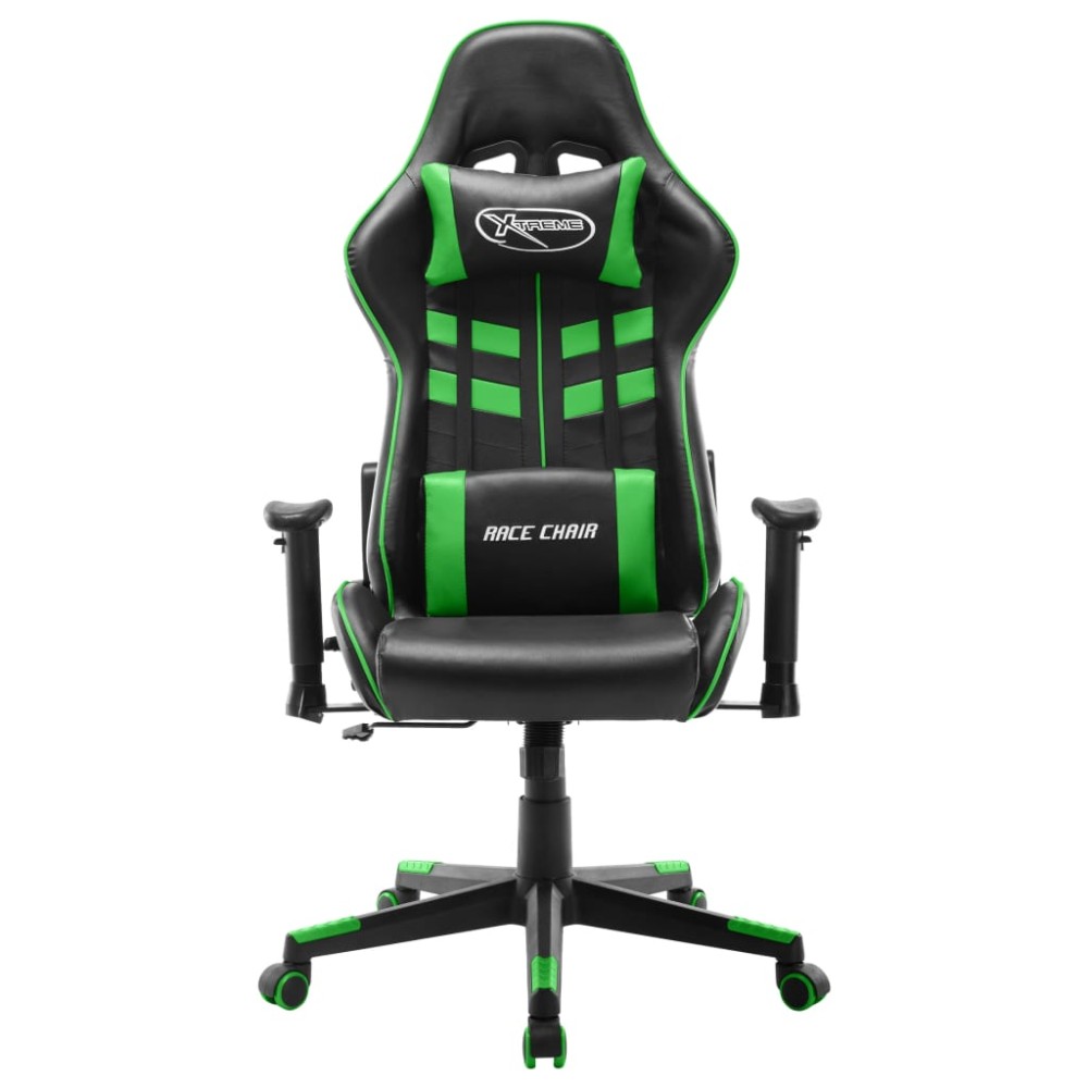 vidaXL Scaun de jocuri, negru și verde, piele artificială