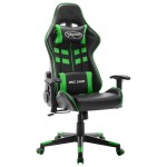 vidaXL Scaun de jocuri, negru și verde, piele artificială vidaXL Scaun de jocuri, negru și verde, piele artificială