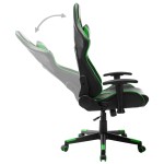 vidaXL Scaun de jocuri, negru și verde, piele artificială vidaXL Scaun de jocuri, negru și verde, piele artificială