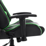 vidaXL Scaun de jocuri, negru și verde, piele artificială vidaXL Scaun de jocuri, negru și verde, piele artificială