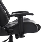 vidaXL Scaun de jocuri, negru și gri, piele ecologică