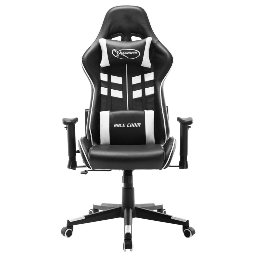 vidaXL Scaun de jocuri, negru și alb, piele artificială
