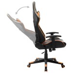 vidaXL Scaun de jocuri, negru și portocaliu, piele artificială