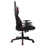 vidaXL Scaun de jocuri, negru și roșu vin, piele ecologică