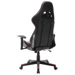 vidaXL Scaun de jocuri, negru și roșu vin, piele ecologică