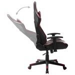 vidaXL Scaun de jocuri, negru și roșu vin, piele ecologică