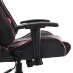vidaXL Scaun de jocuri, negru și roșu vin, piele ecologică