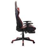 vidaXL Scaun jocuri cu suport picioare, negru/roșu, piele artificială vidaXL Scaun jocuri cu suport picioare, negru/roșu, piele artificială