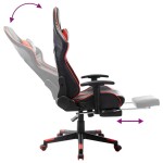vidaXL Scaun jocuri cu suport picioare, negru/roșu, piele artificială vidaXL Scaun jocuri cu suport picioare, negru/roșu, piele artificială
