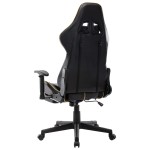 vidaXL Scaun jocuri cu suport picioare, negru/auriu, piele artificială