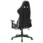 vidaXL Scaun jocuri cu suport picioare, negru/verde, piele artificială vidaXL Scaun jocuri cu suport picioare, negru/verde, piele artificială